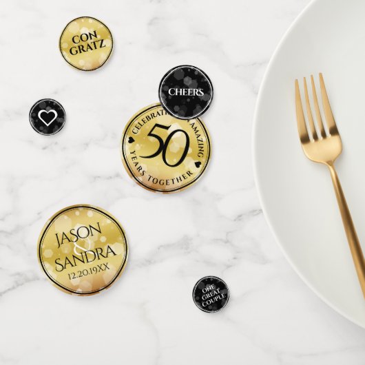 Elegant 50th Golden Wedding Jubileum Confetti (Groep)