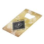 Elegant 50th Golden Wedding Jubileum Creditkaart Flessenopener (Achterkant Gekanteld)