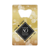 Elegant 50th Golden Wedding Jubileum Creditkaart Flessenopener (Achterkant)
