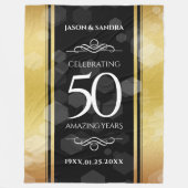Elegant 50th Golden Wedding Jubileum Fleece Deken (Voorkant)
