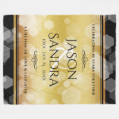 Elegant 50th Golden Wedding Jubileum Fleece Deken (Voorkant (Horizontaal))