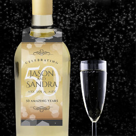 Elegant 50th Golden Wedding Jubileum Flessenhanger