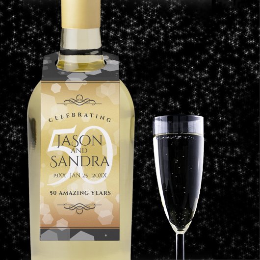 Elegant 50th Golden Wedding Jubileum Flessenhanger