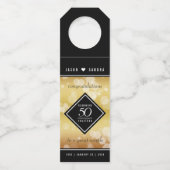 Elegant 50th Golden Wedding Jubileum Flessenhanger (Achterkant)