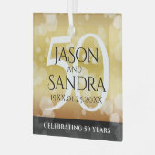 Elegant 50th Golden Wedding Jubileum Glas Ornament (Voorkant links)