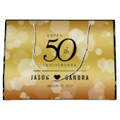 Elegant 50th Golden Wedding Jubileum Groot Cadeauzakje (Voorkant)