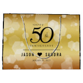 Elegant 50th Golden Wedding Jubileum Groot Cadeauzakje (Achterkant)