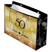 Elegant 50th Golden Wedding Jubileum Groot Cadeauzakje (Voorkant Gekanteld)