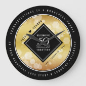 Elegant 50th Golden Wedding Jubileum Grote Klok (Voorkant)