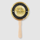 Elegant 50th Golden Wedding Jubileum Handwaaier (Achterkant)