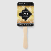 Elegant 50th Golden Wedding Jubileum Handwaaier (Achterkant)
