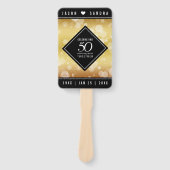 Elegant 50th Golden Wedding Jubileum Handwaaier (Voorkant)