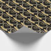 Elegant 50th Golden Wedding Jubileum Hearts Cadeaupapier (Hoek)