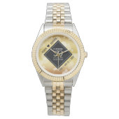 Elegant 50th Golden Wedding Jubileum Horloge (Voorkant)