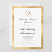 Elegant 50th Golden Wedding Jubileum Kaart (Voorkant)