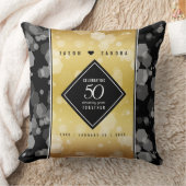 Elegant 50th Golden Wedding Jubileum Kussen (Deken)