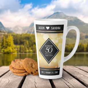 Elegant 50th Golden Wedding Jubileum Latte Mok