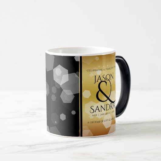 Elegant 50th Golden Wedding Jubileum Magische Mok (Voorkant rechts)