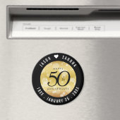 Elegant 50th Golden Wedding Jubileum Magneet (Insitu (Vaatwasser))