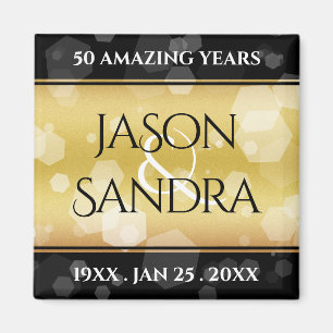 Elegant 50th Golden Wedding Jubileum Magneet