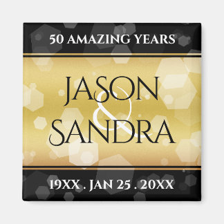 Elegant 50th Golden Wedding Jubileum Magneet
