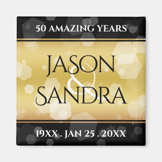 Elegant 50th Golden Wedding Jubileum Magneet (Voorkant)