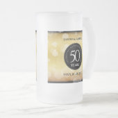 Elegant 50th Golden Wedding Jubileum Matglas Bierpul (Voorkant rechts)