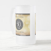 Elegant 50th Golden Wedding Jubileum Matglas Bierpul (Voorkant links)