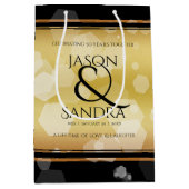 Elegant 50th Golden Wedding Jubileum Medium Cadeauzakje (Voorkant)