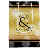 Elegant 50th Golden Wedding Jubileum Medium Cadeauzakje (Achterkant)