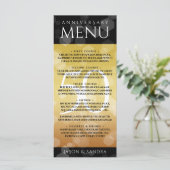 Elegant 50th Golden Wedding Jubileum Menu (Staand voorkant)