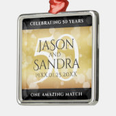 Elegant 50th Golden Wedding Jubileum Metalen Ornament (Links)