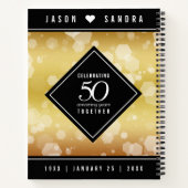 Elegant 50th Golden Wedding Jubileum Notitieboek (Achterkant)