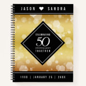 Elegant 50th Golden Wedding Jubileum Notitieboek (Voorkant)