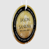 Elegant 50th Golden Wedding Jubileum Ornament (voorkant)