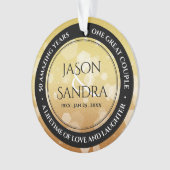 Elegant 50th Golden Wedding Jubileum Ornament (voorkant)