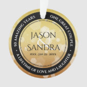 Elegant 50th Golden Wedding Jubileum Ornament (voorkant)