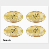 Elegant 50th Golden Wedding Jubileum Ovale Sticker (Vel)