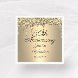 Elegant 50th Golden Wedding Jubileum Paar Servet