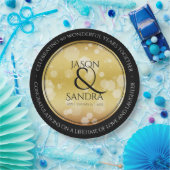 Elegant 50th Golden Wedding Jubileum Papieren Bordje (Feest)