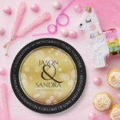 Elegant 50th Golden Wedding Jubileum Papieren Bordje (Feest)