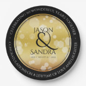 Elegant 50th Golden Wedding Jubileum Papieren Bordje (Voorkant)