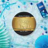 Elegant 50th Golden Wedding Jubileum Papieren Bordje (Feest)