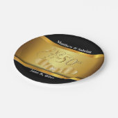 Elegant 50th Golden Wedding Jubileum Papieren Bordje (Gekanteld)