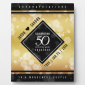 Elegant 50th Golden Wedding Jubileum Plaque Fotoplaat (Voorkant)