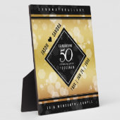 Elegant 50th Golden Wedding Jubileum Plaque Fotoplaat (Zijkant)