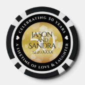 Elegant 50th Golden Wedding Jubileum Poker Chips (Achterkant)