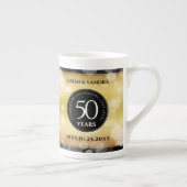 Elegant 50th Golden Wedding Jubileum Porselein Kop (Rechts)