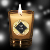 Elegant 50th Golden Wedding Jubileum Ronde Sticker