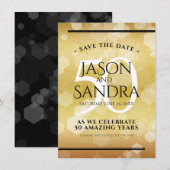 Elegant 50th Golden Wedding Jubileum Save The Date (Voorkant / Achterkant)